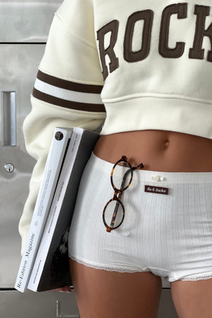 Cropped Cream Knit Polo