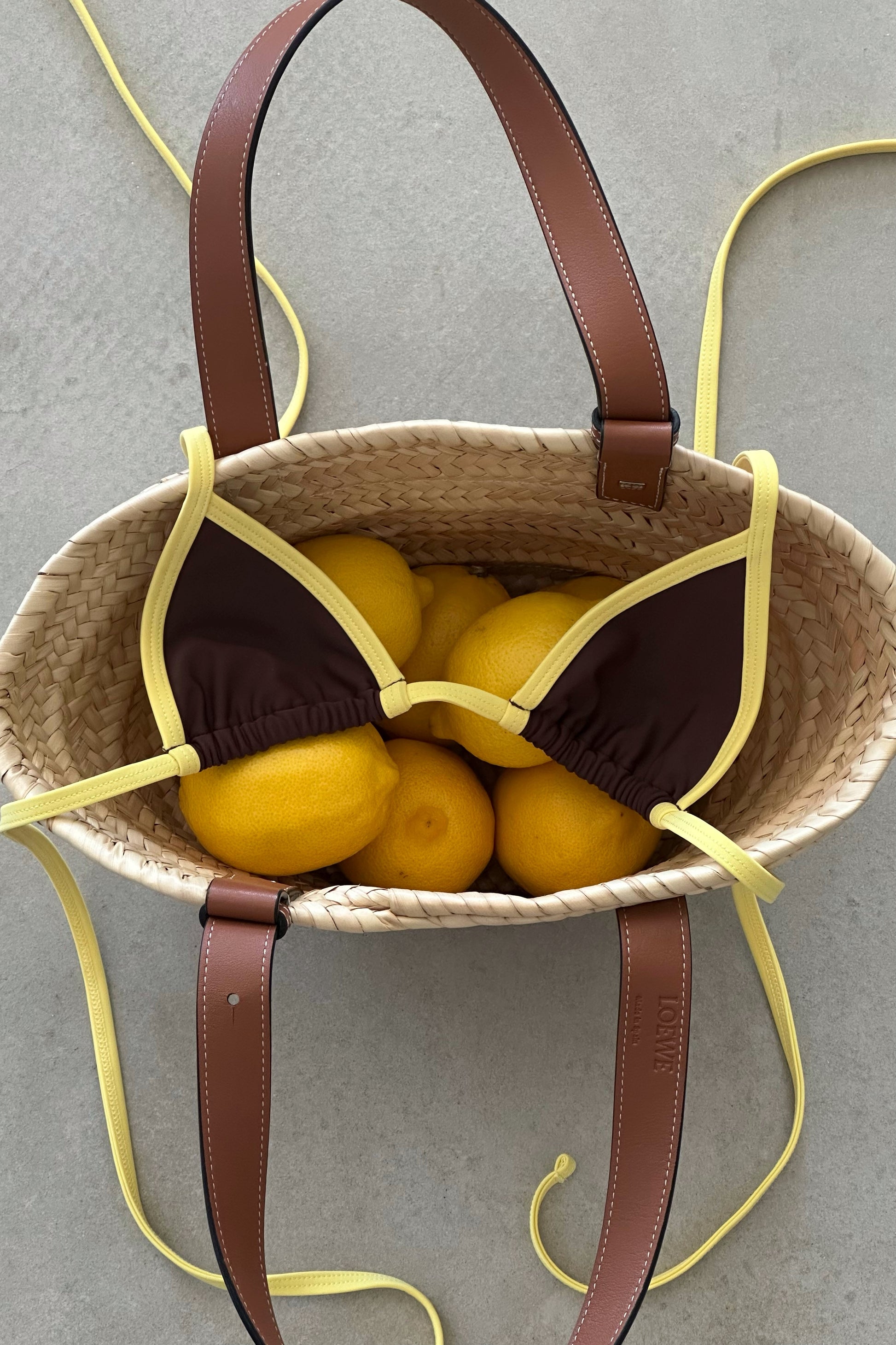 Lemon Drop Piping Bikini Top
