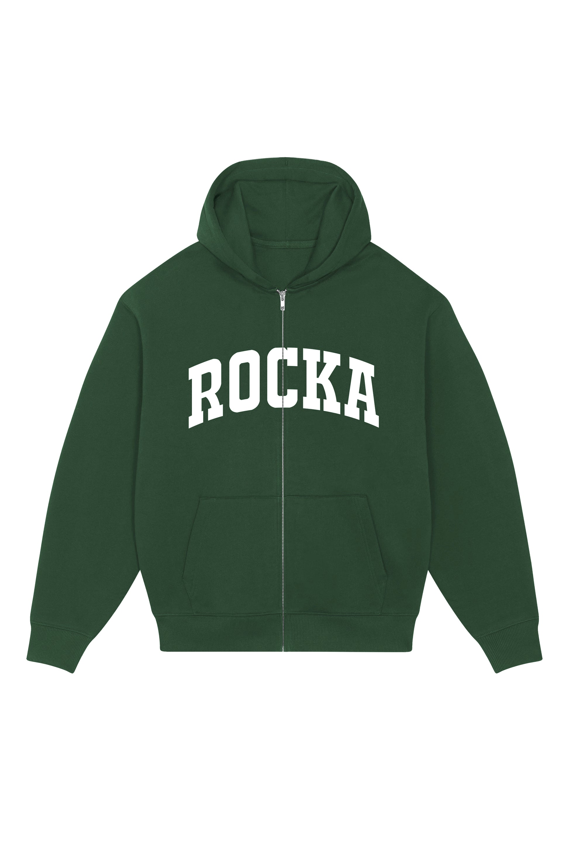 Palm Green Varsity Oversized Zip Hoodie