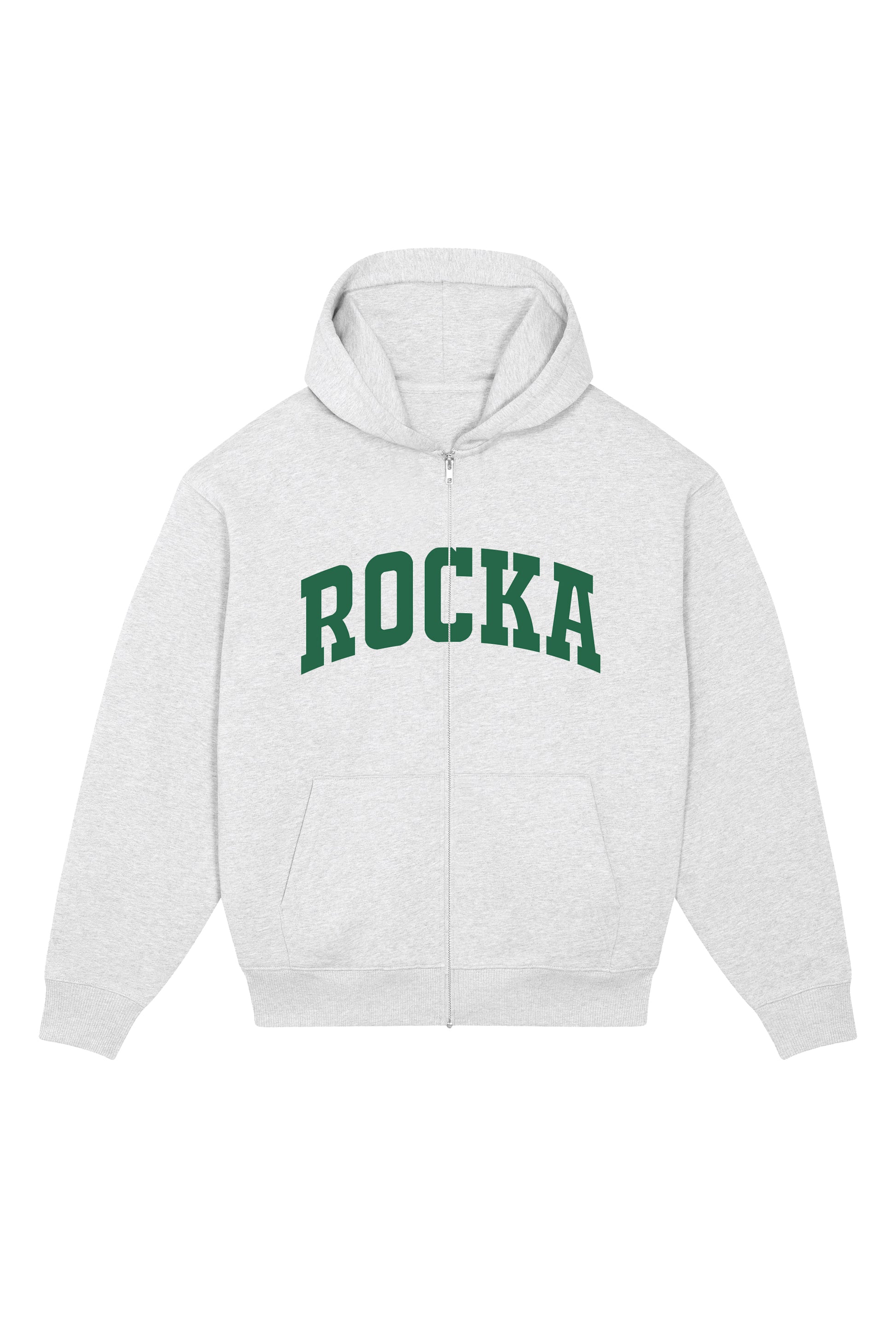 Grey Varsity Oversized Zip Hoodie