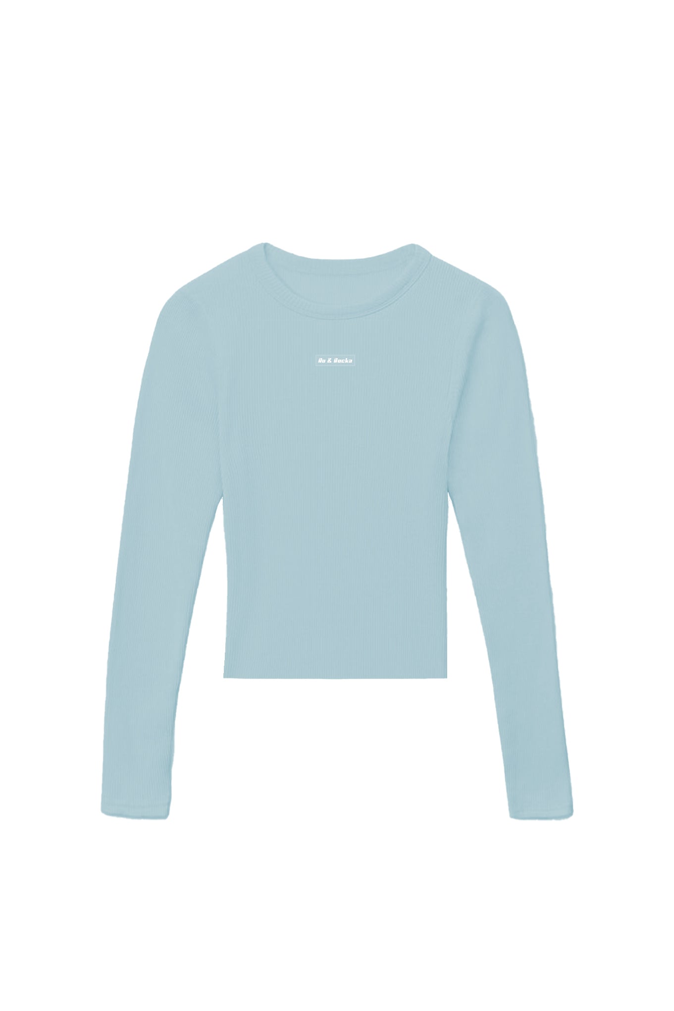 Icy Blue Long Sleeve Ribbed Top