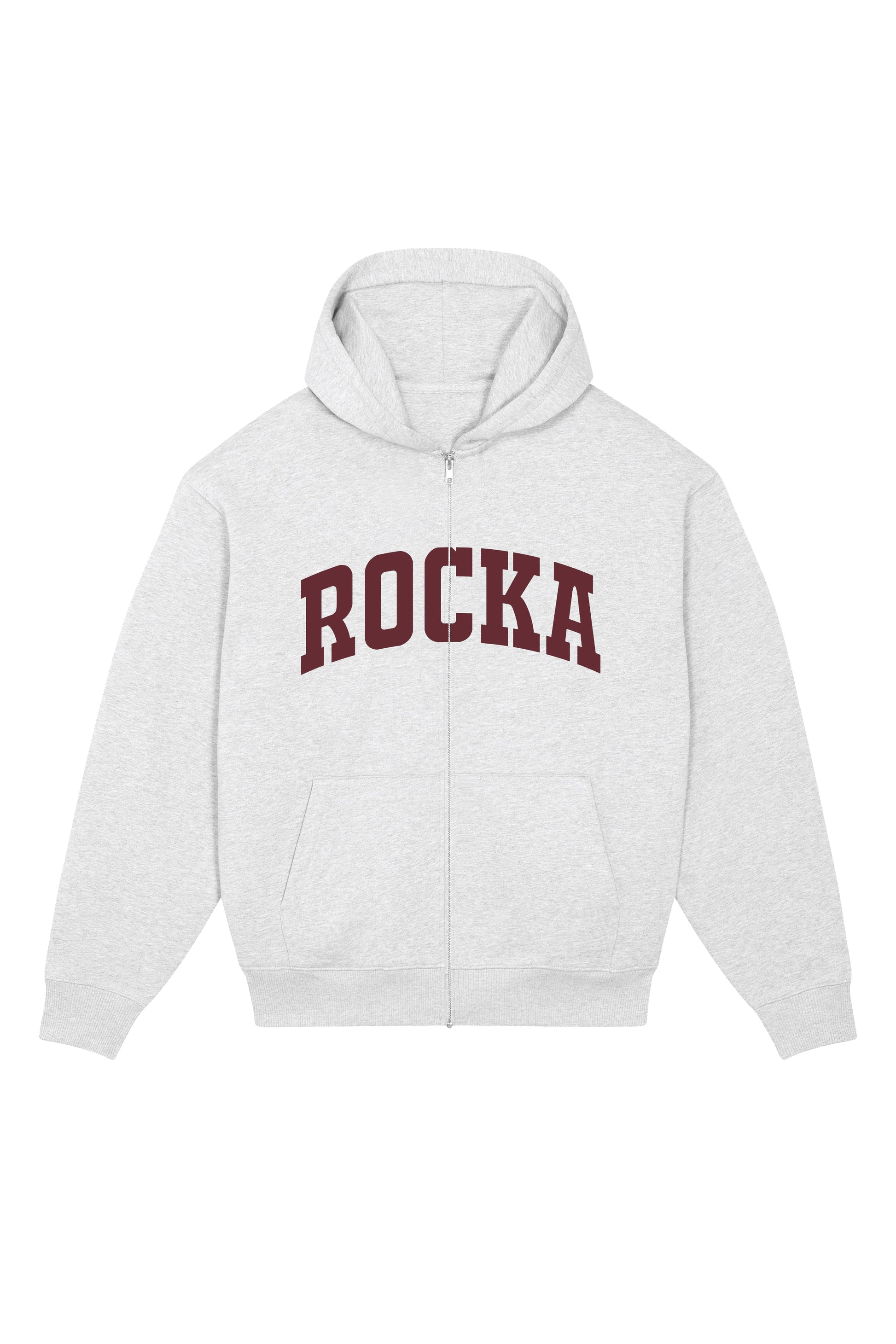 Grey Varsity Oversized Zip Hoodie