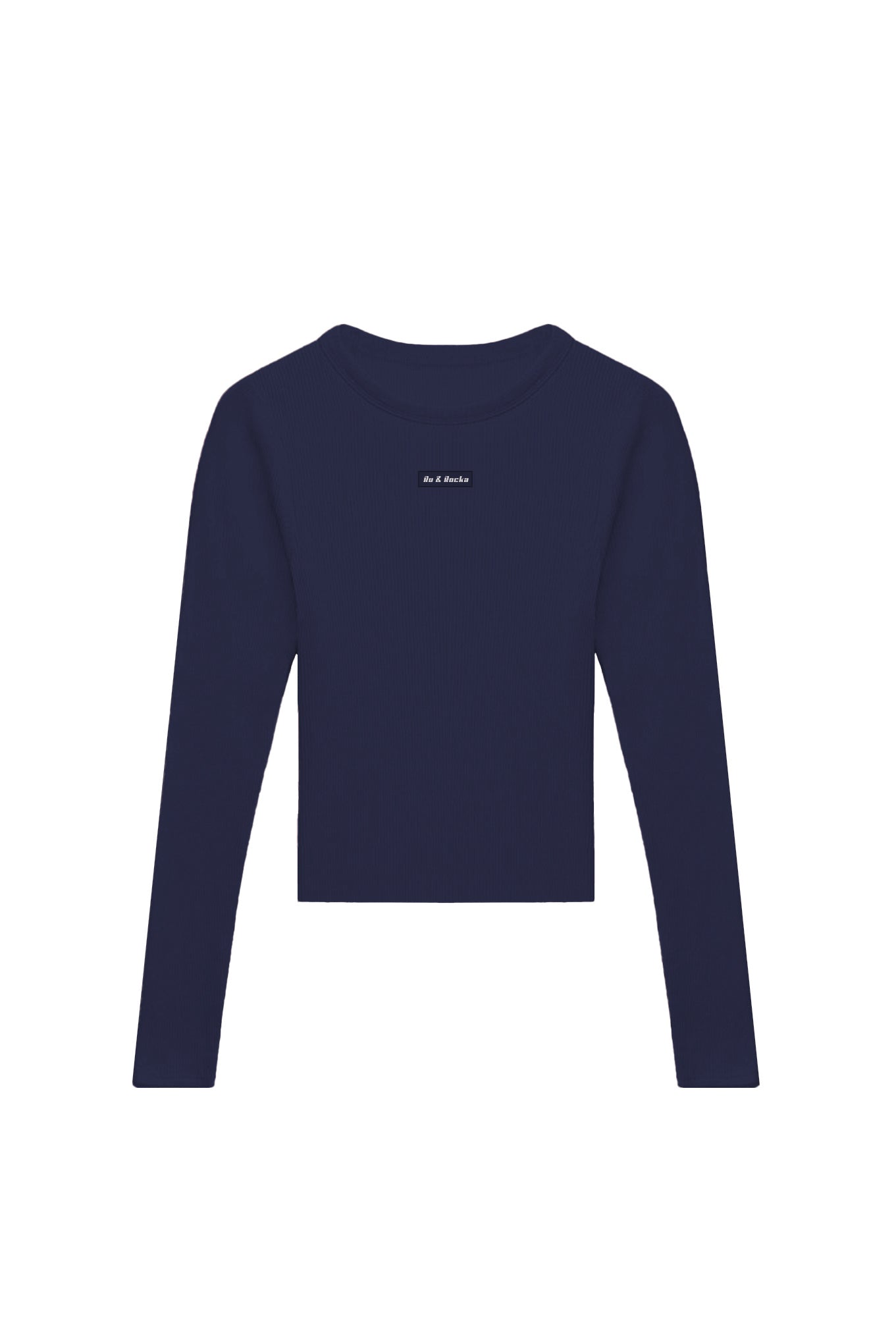 Navy Long Sleeve Ribbed Top