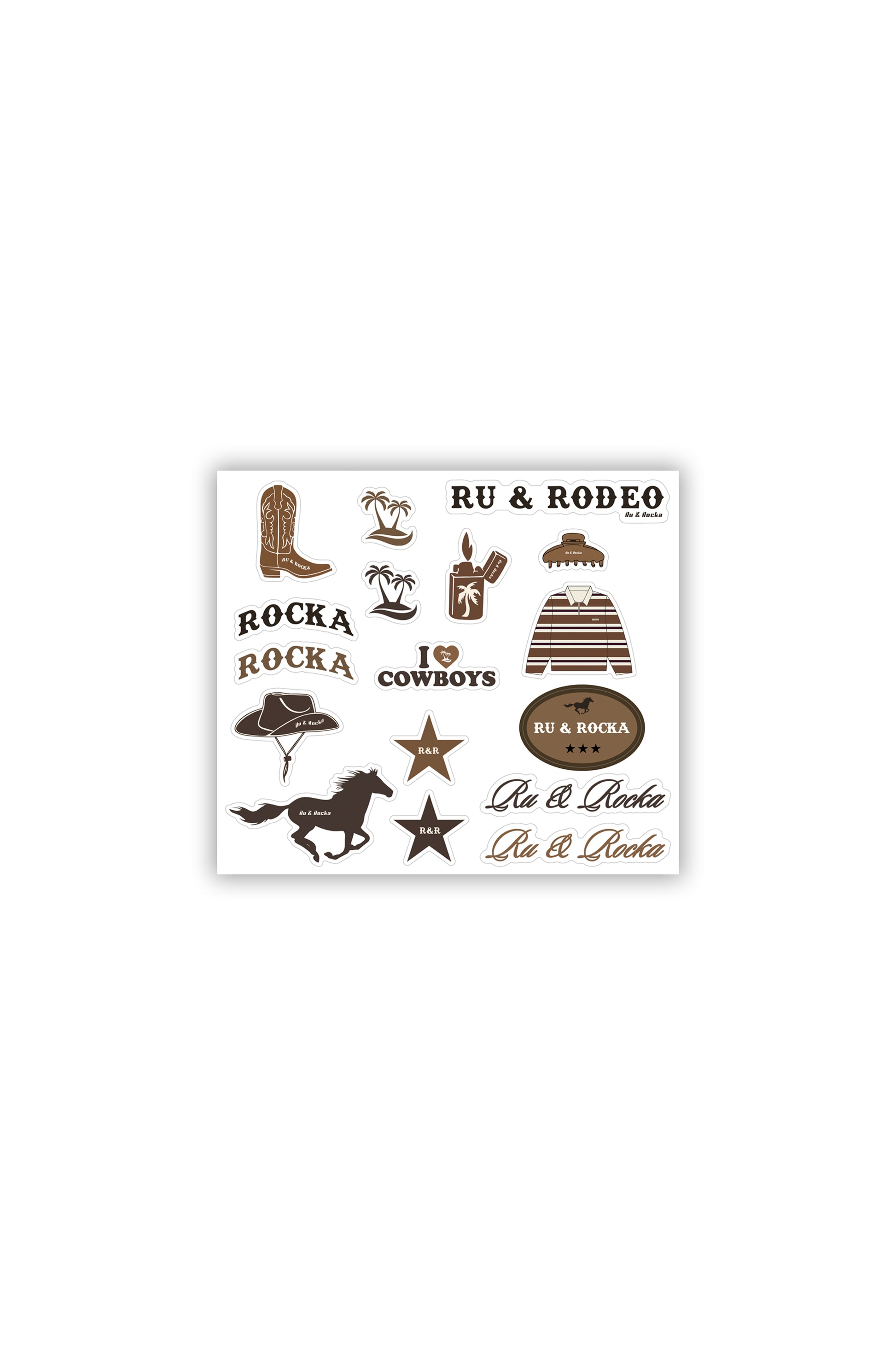I Love Cowboys Sticker Sheet