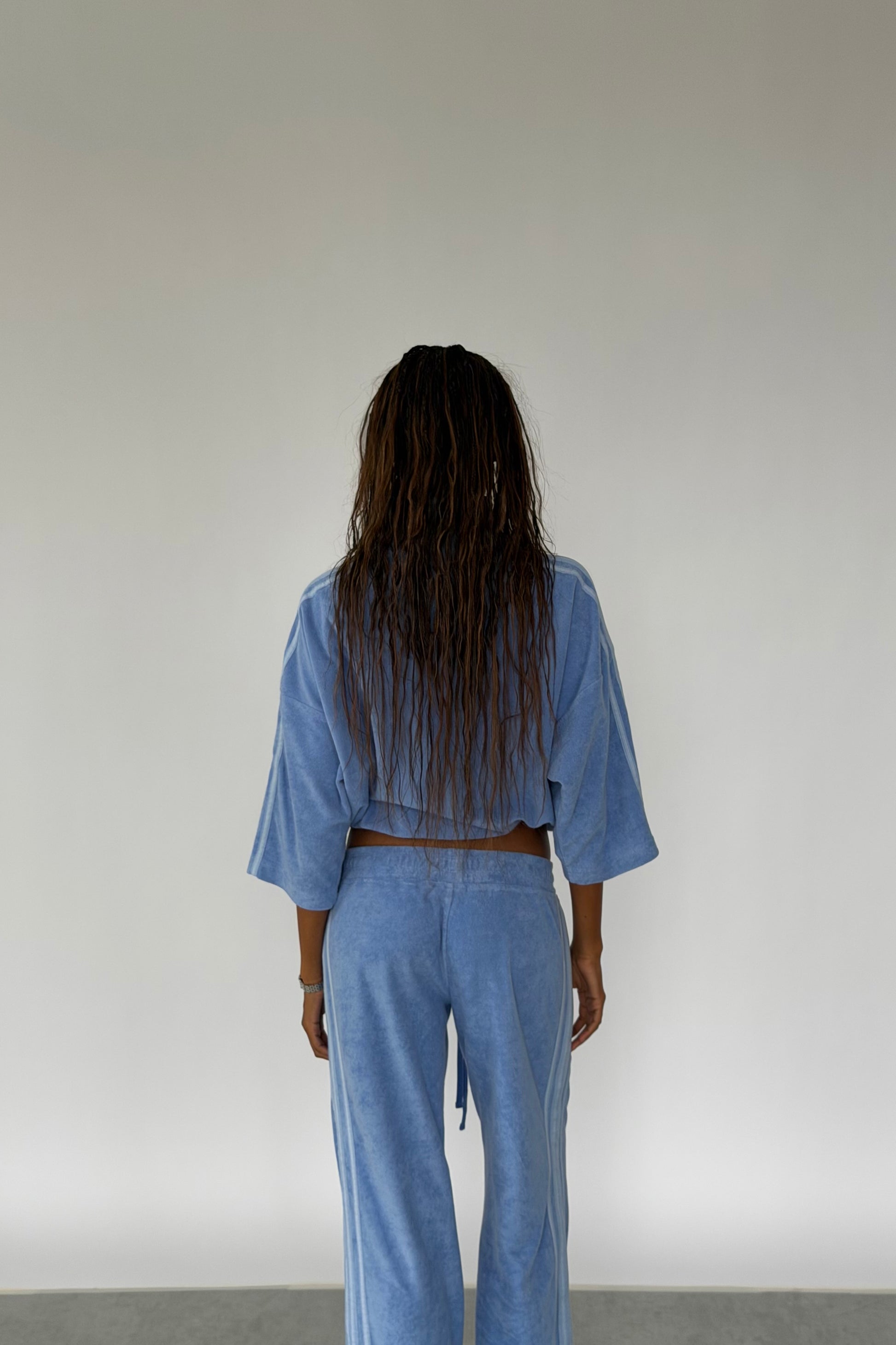 Vintage Washed Blue Towelling Pants