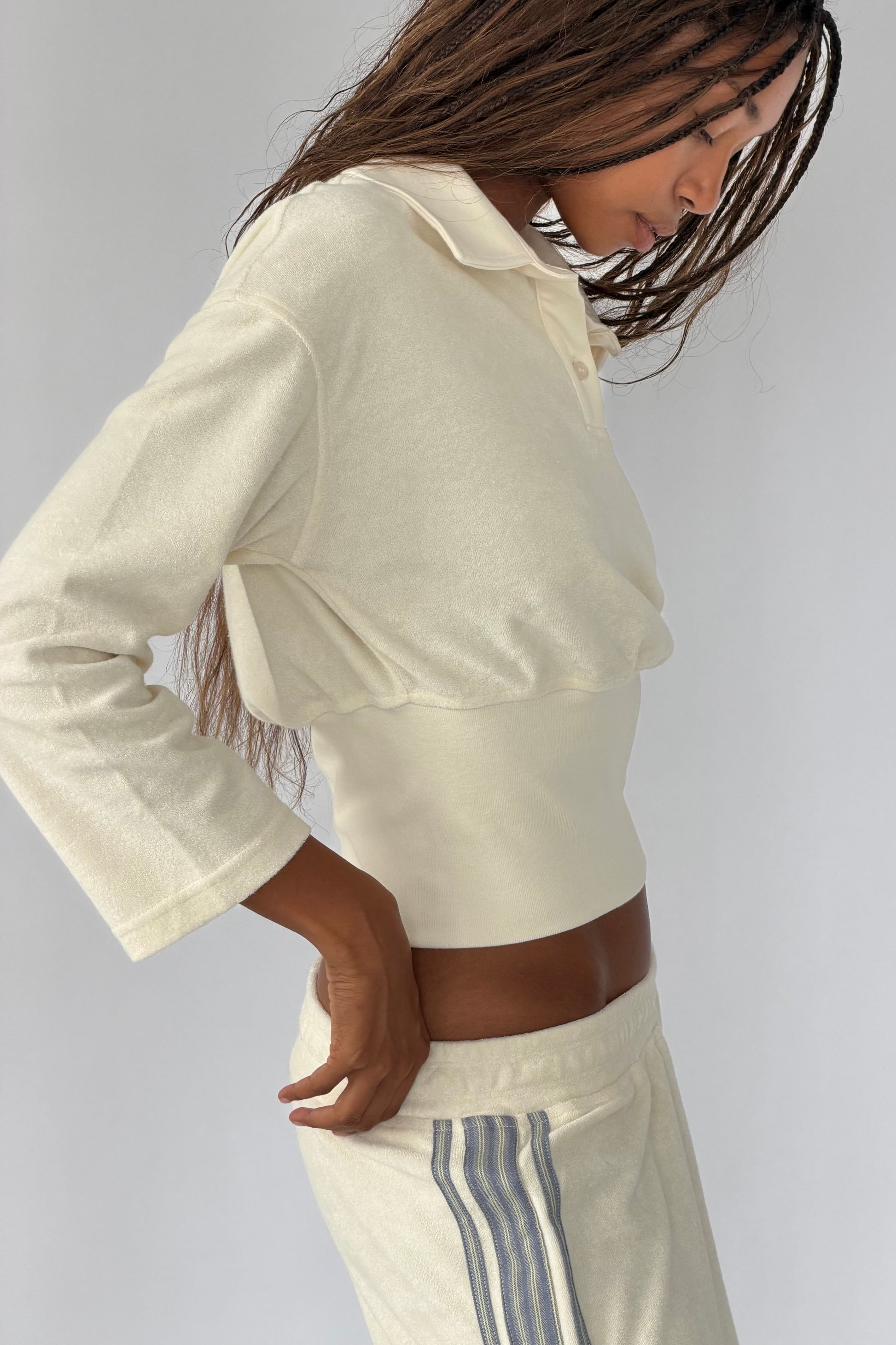 Vintage Cream Towelling Polo