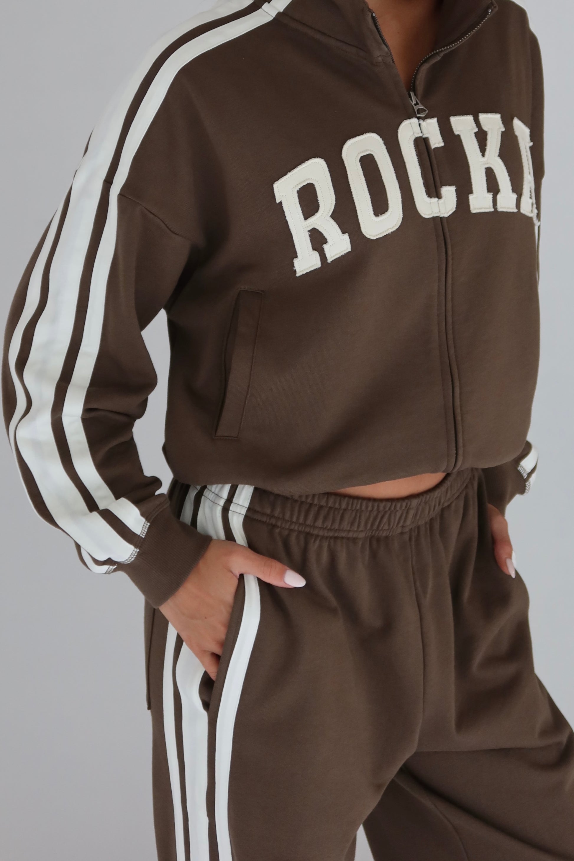 City Stripes Brown  Zip Jacket