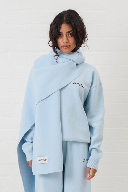 Baby Blue Knit Scarf