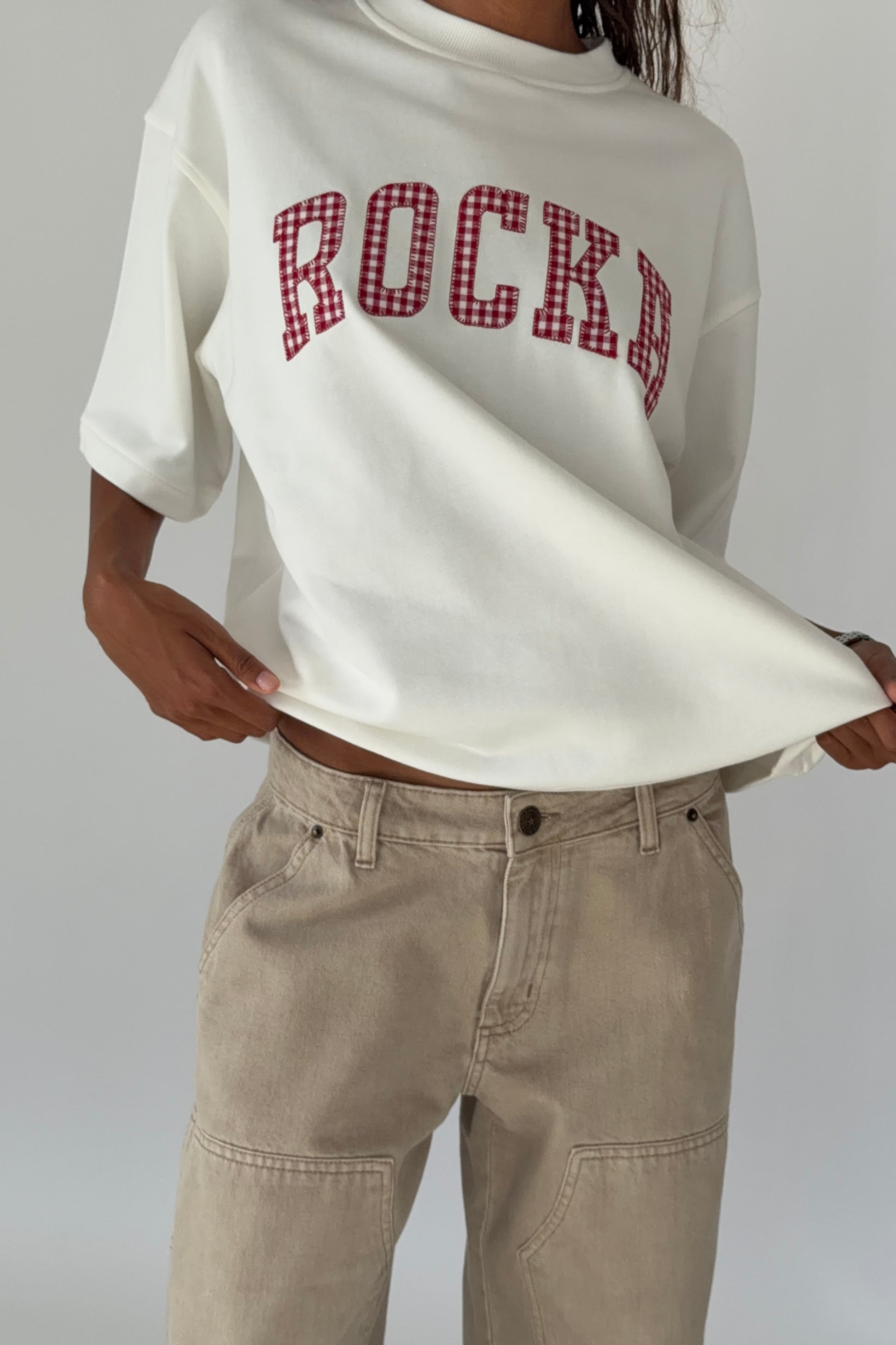 Off White Oversized Rocka Gingham Tee