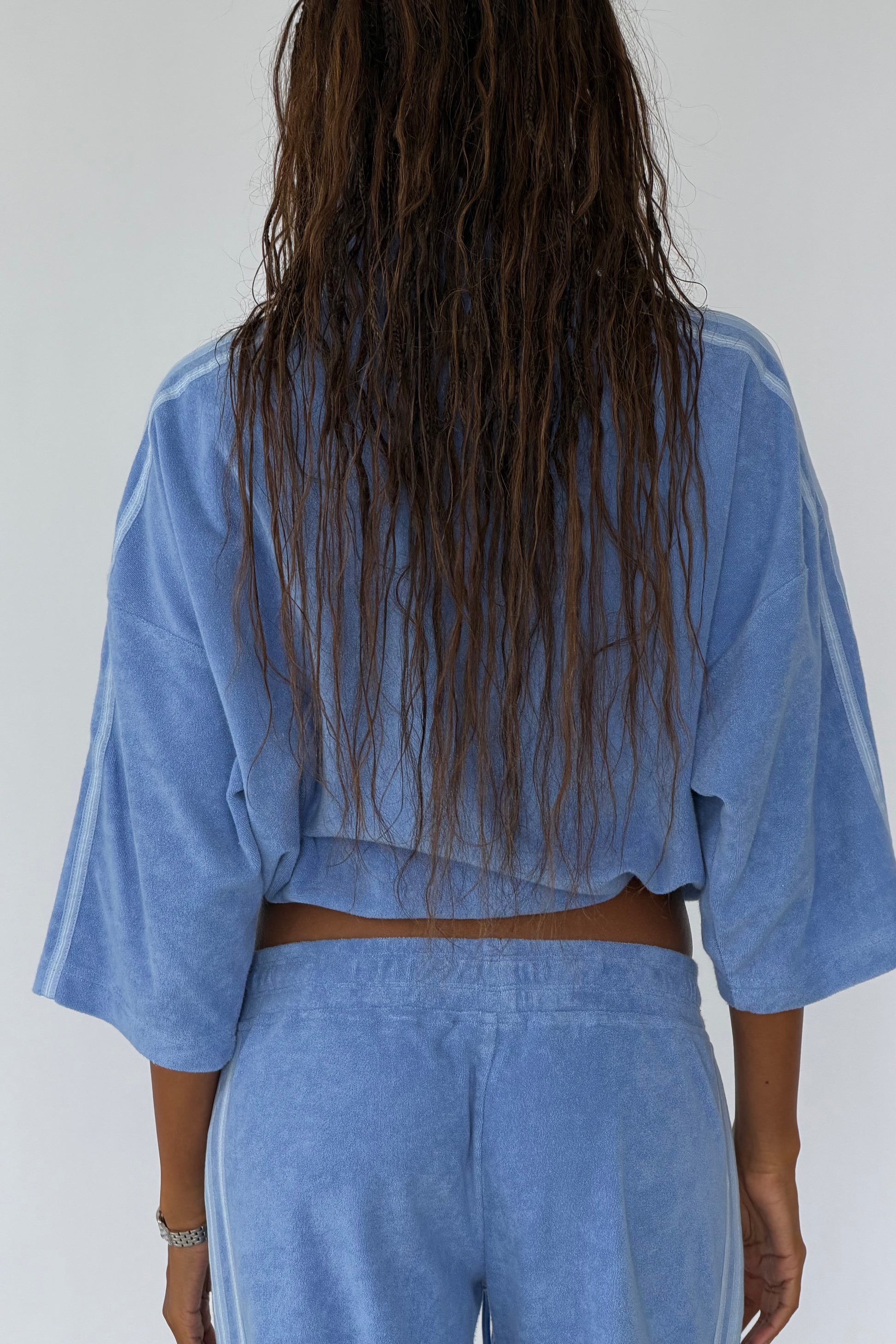 Vintage Washed Blue Towelling Jacket