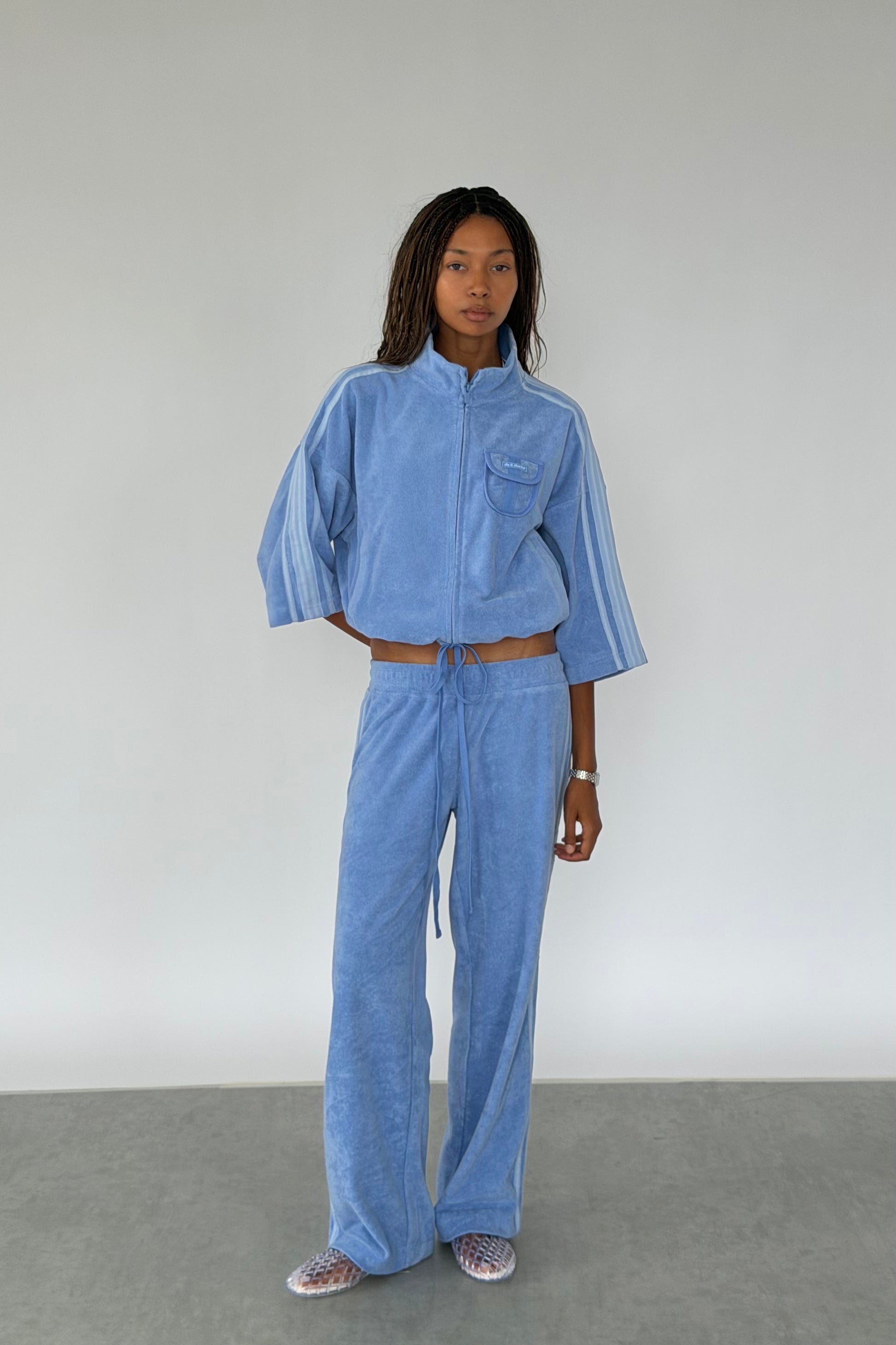 Vintage Washed Blue Towelling Pants