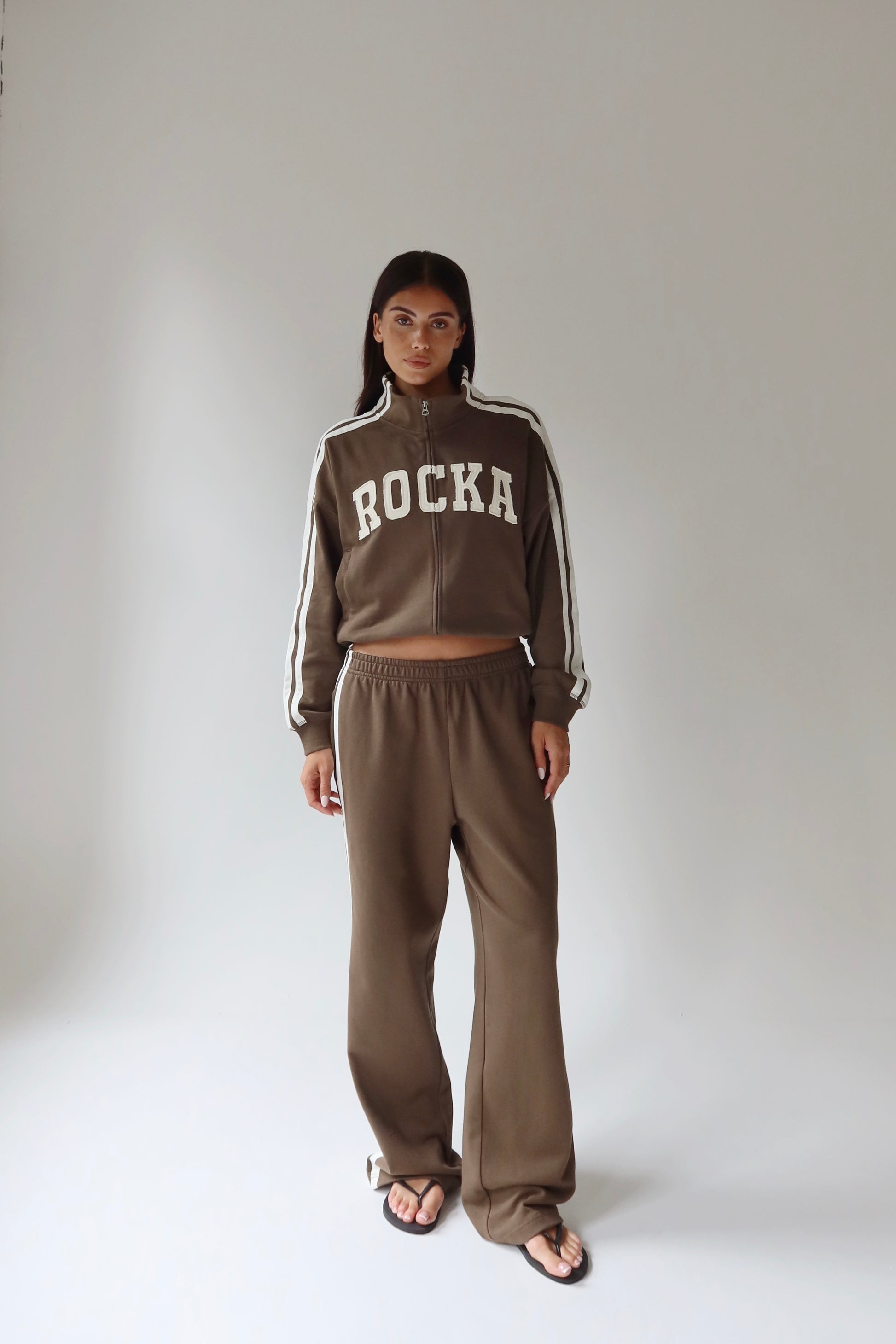 City Stripes Brown  Zip Jacket