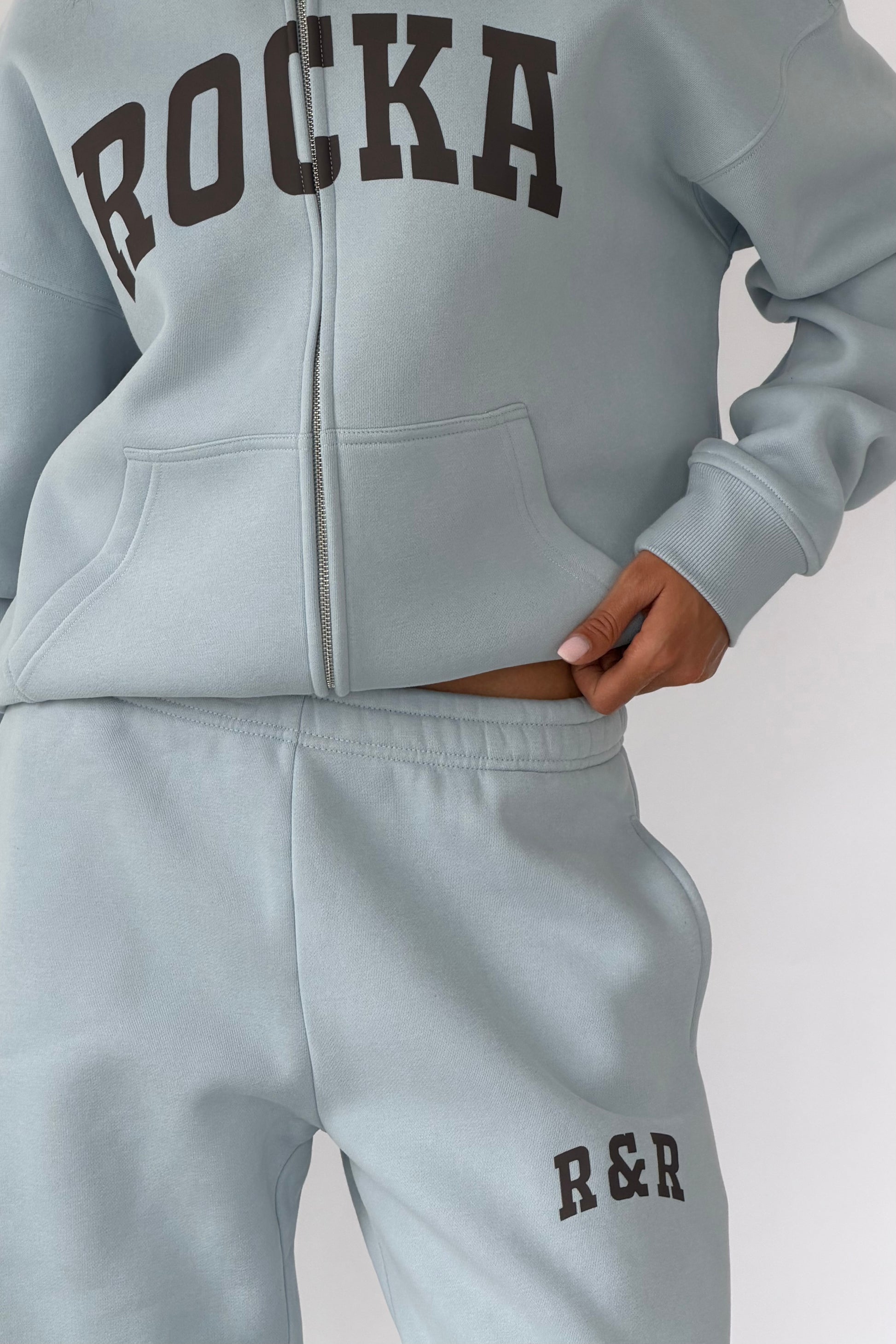 Dusk Blue Varsity Zip Hoodie
