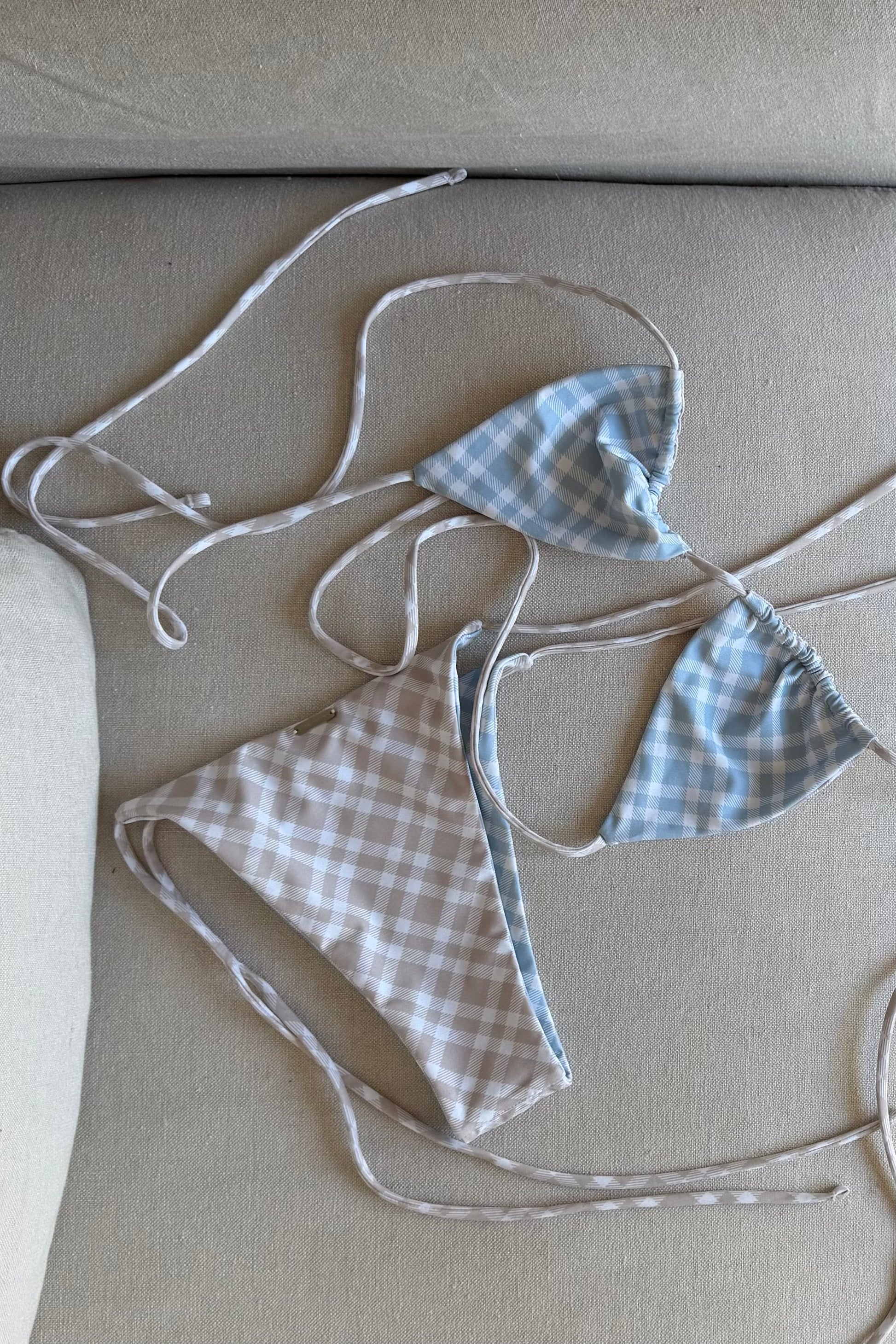 Coastal Check Reversible Bikini Top