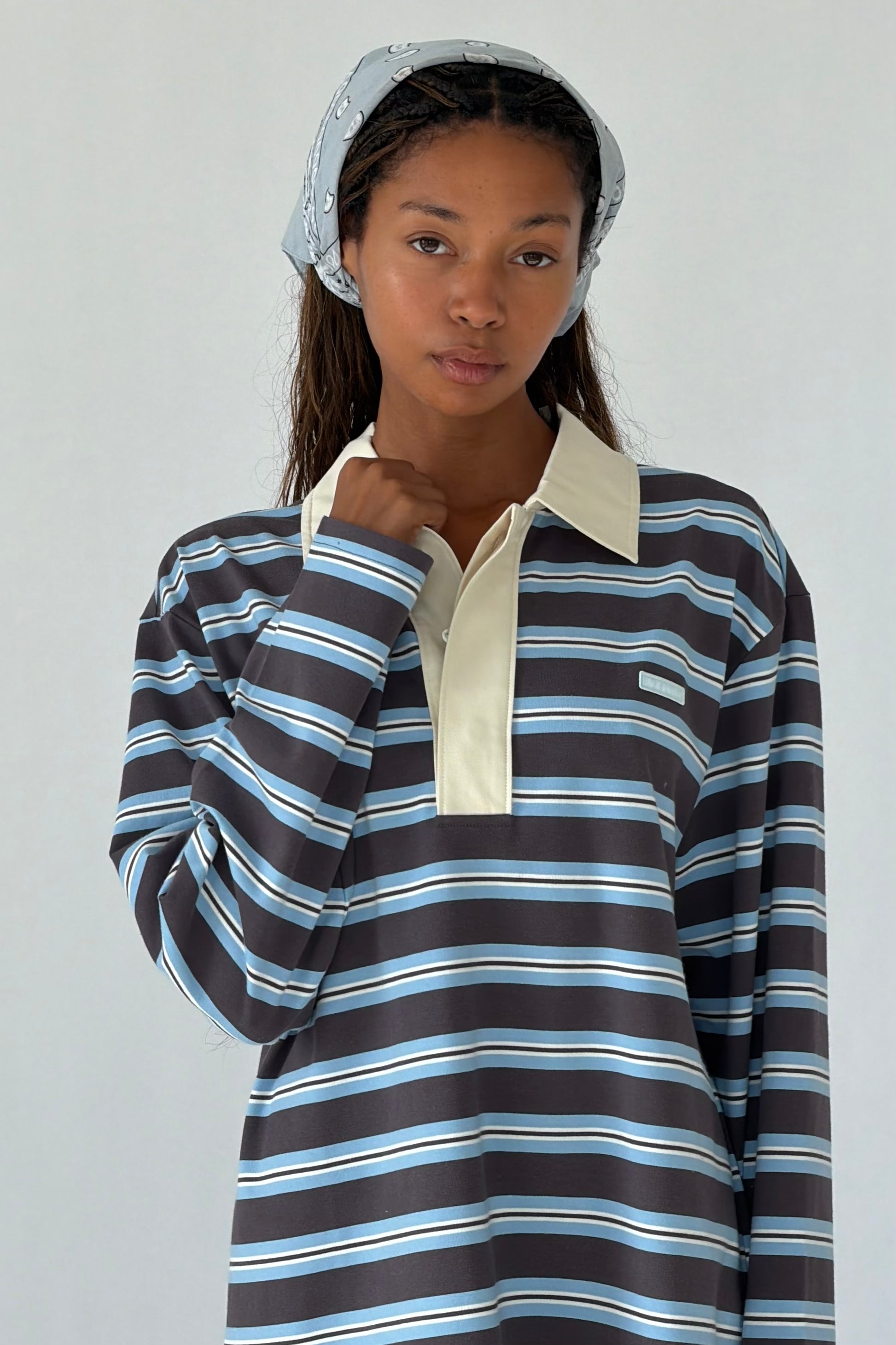 Leones Blue Striped Polo