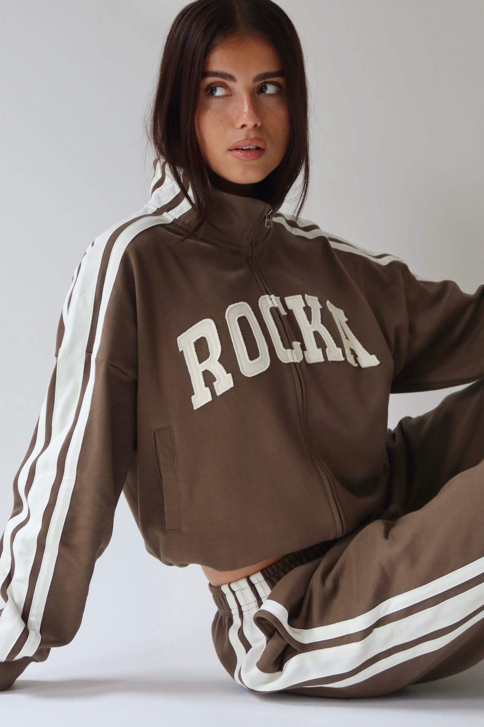 City Stripes Brown  Zip Jacket