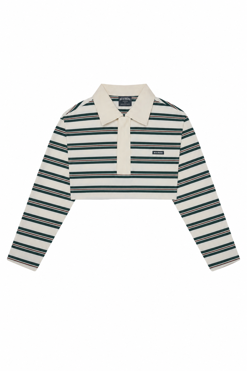 Western Cropped Cream Striped Polo