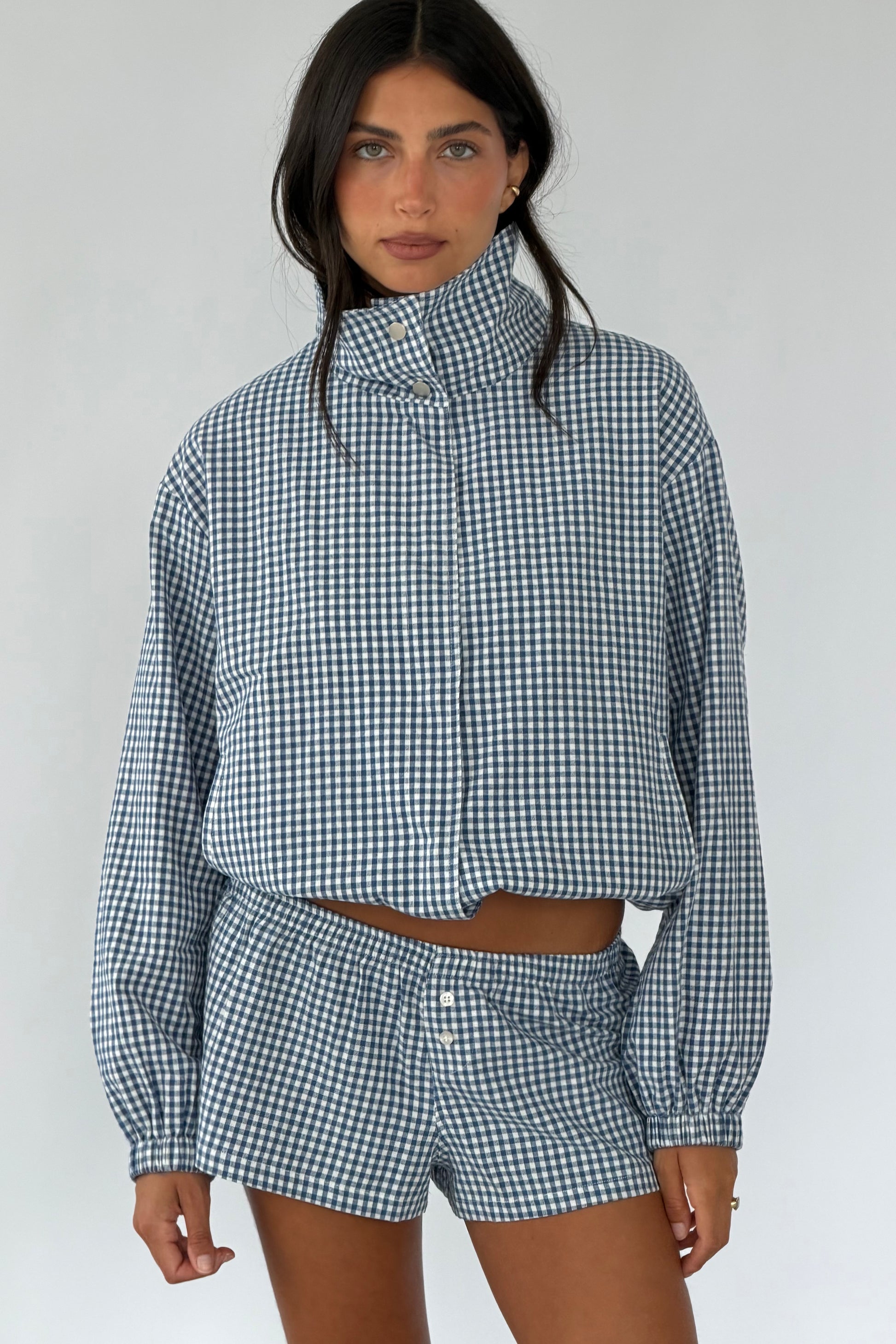 Gaia Blue Gingham Jacket
