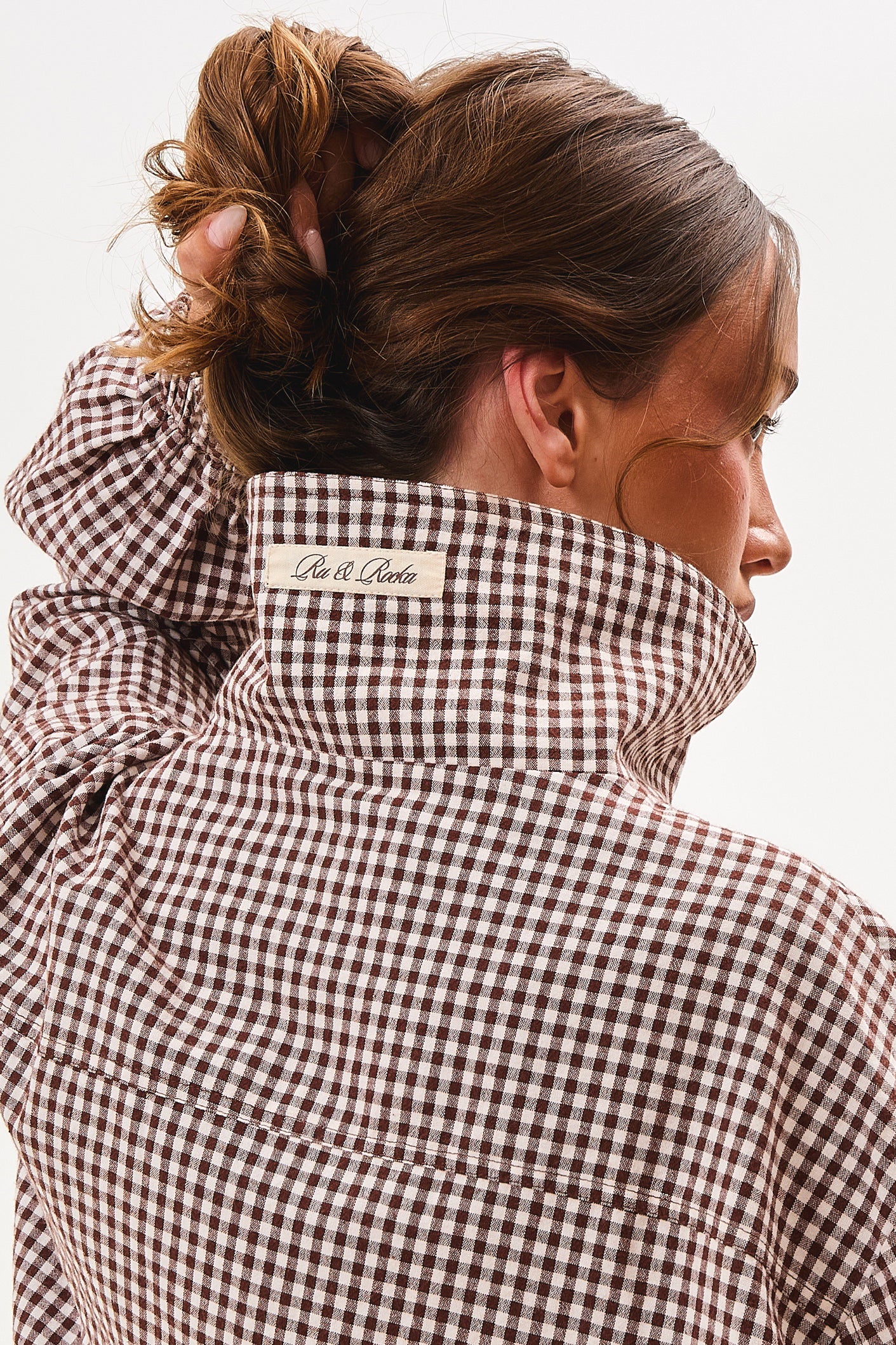 Gaia Brown Gingham Jacket