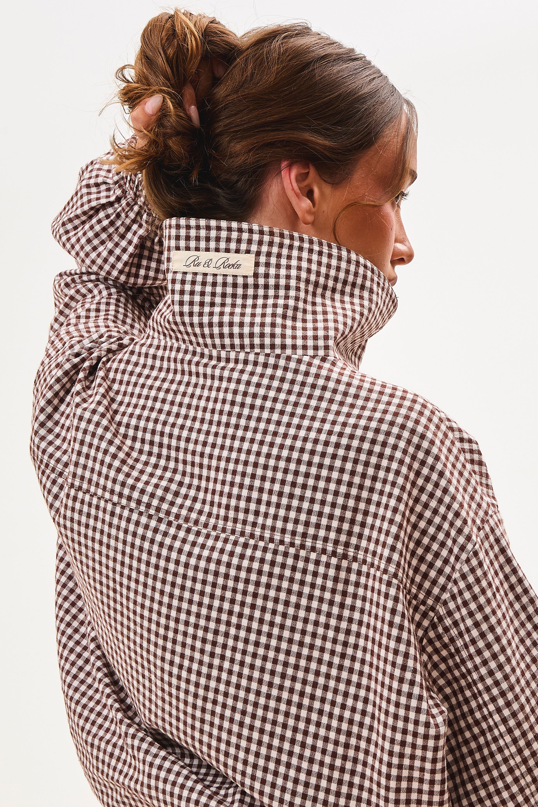 Gaia Brown Gingham Jacket