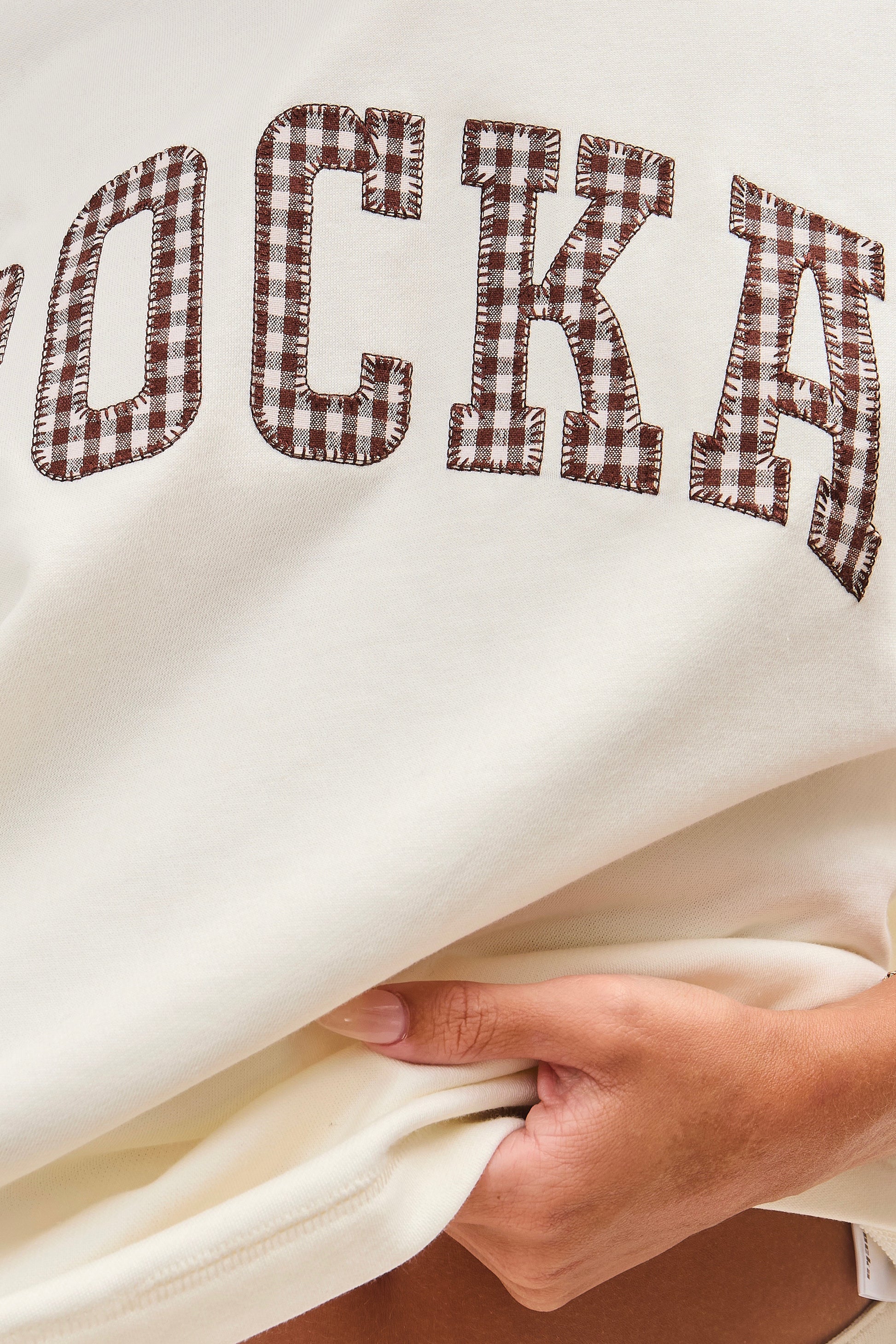 Cream Oversized Rocka Gingham Tee