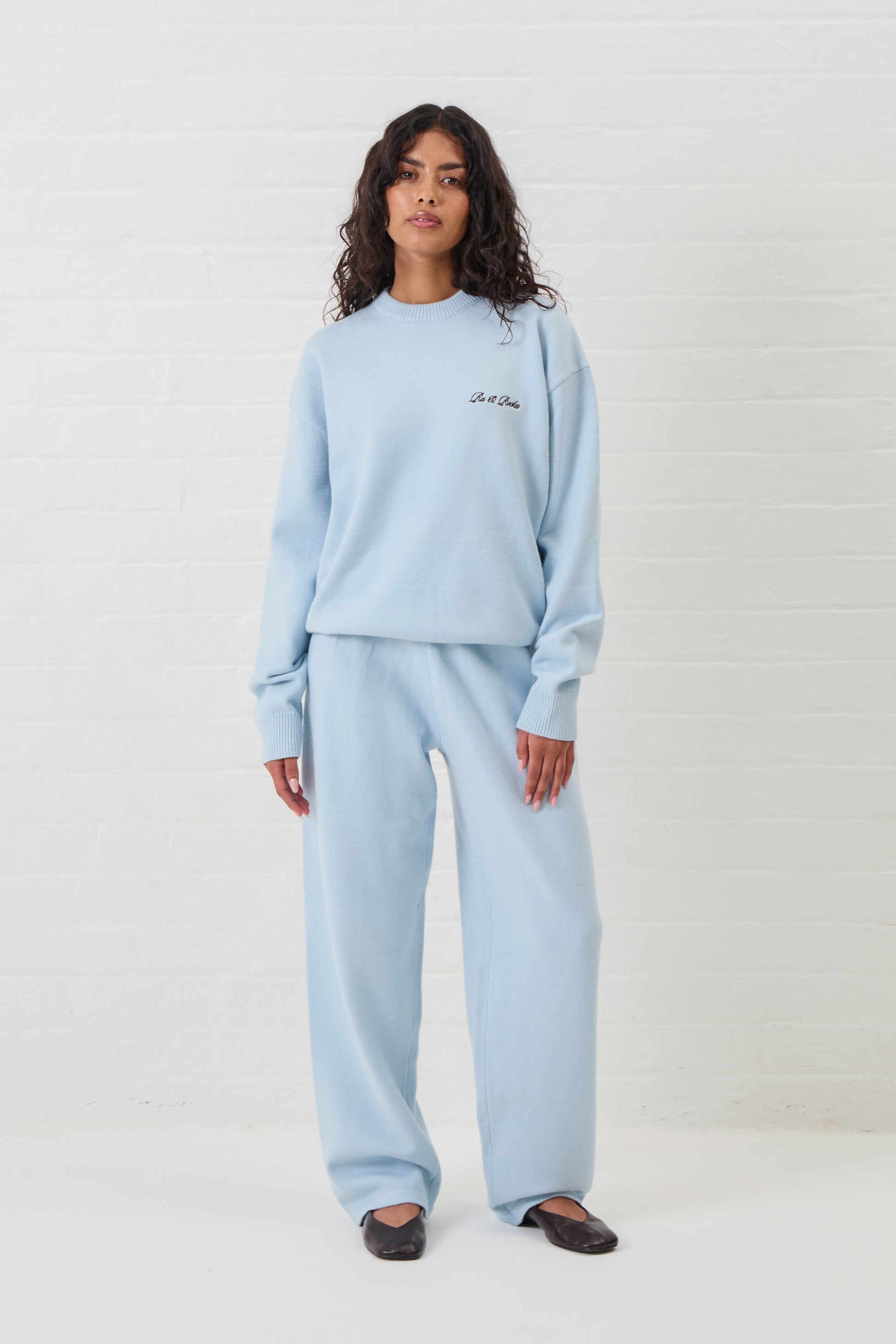 Baby Blue Knit Joggers