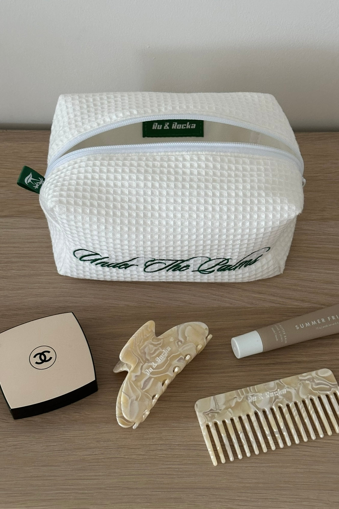 White Waffle Wash Bag