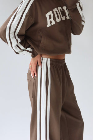 City Stripes Brown Straight Leg Joggers