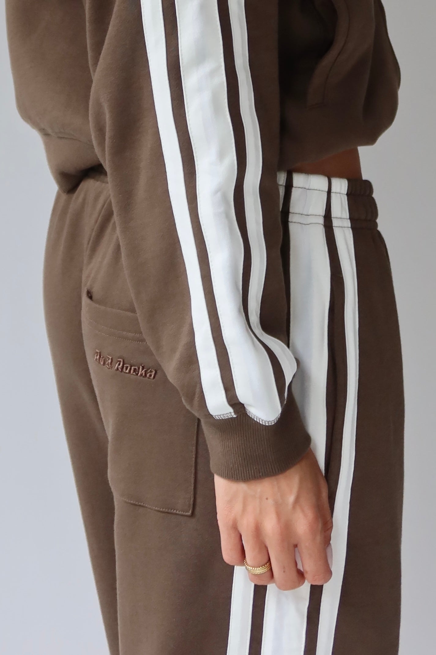 City Stripes Brown Straight Leg Joggers