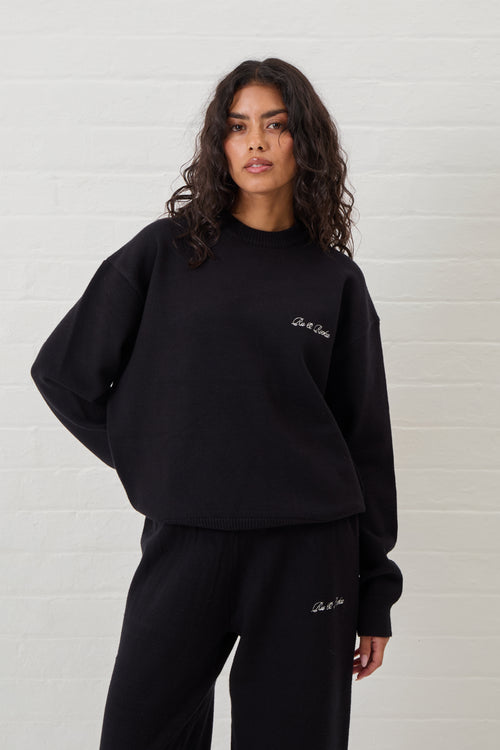 black knit sweater