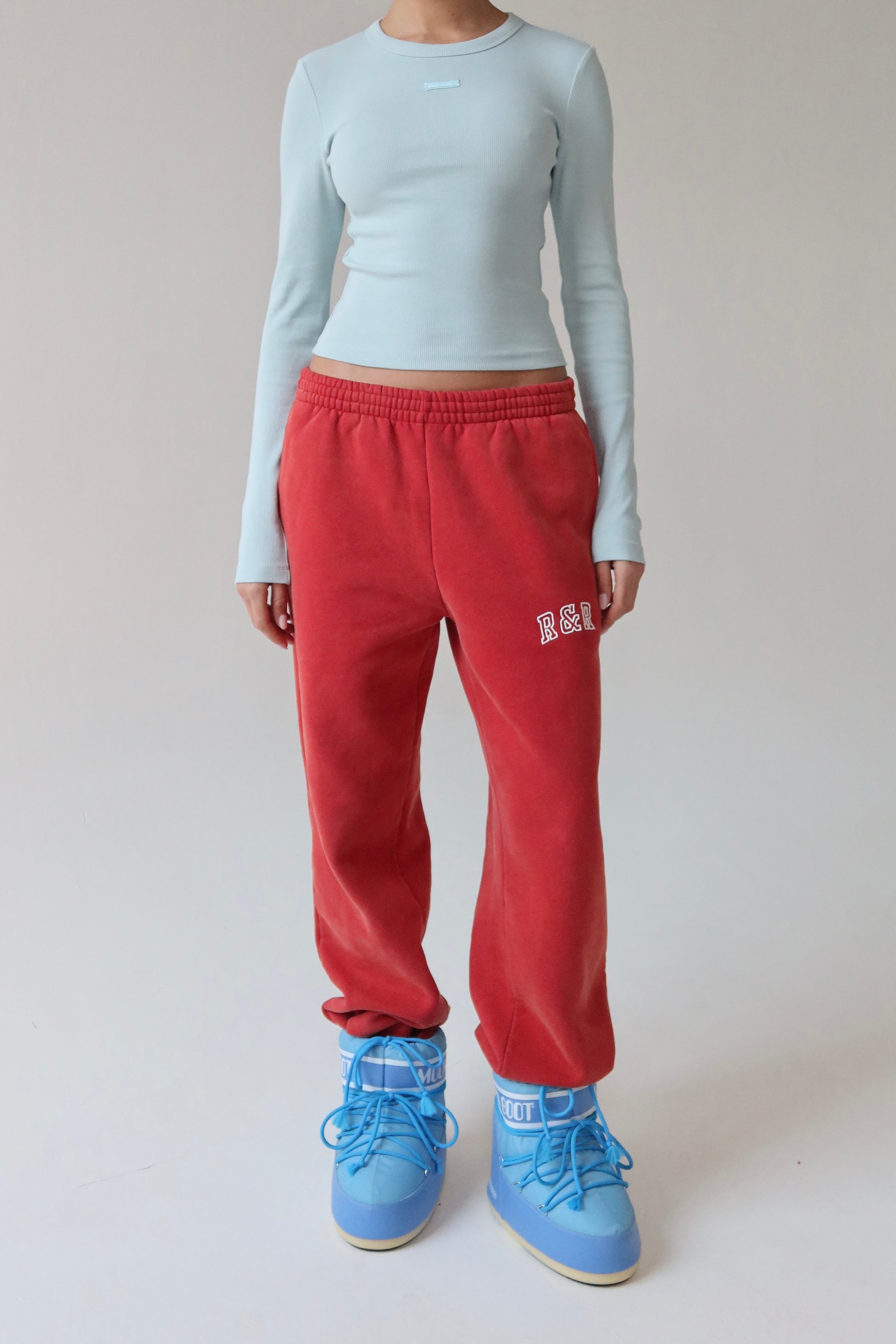 Icy Blue Long Sleeve Ribbed Top