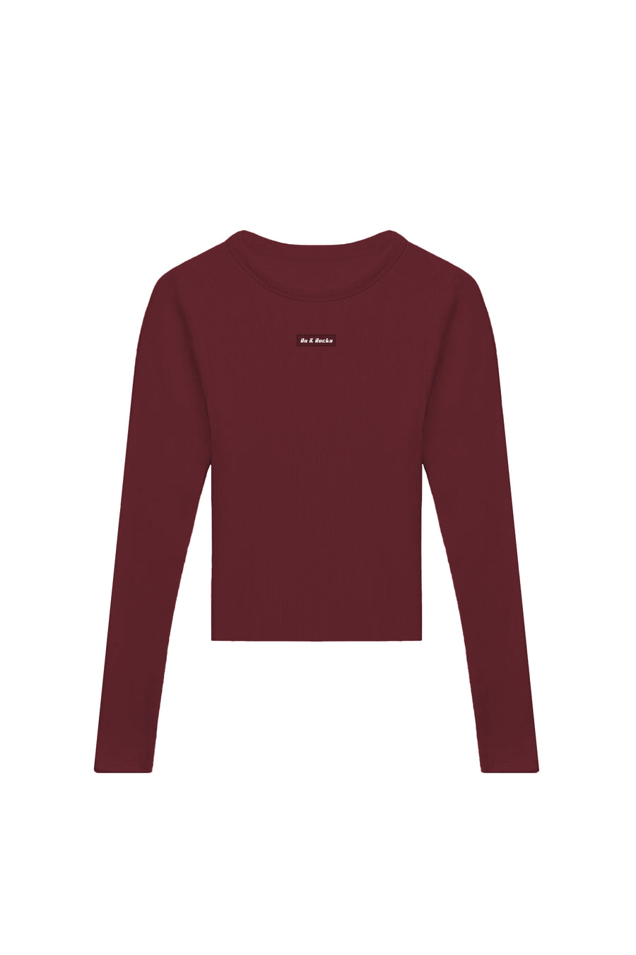 Burgundy Long Sleeve Ribbed Top