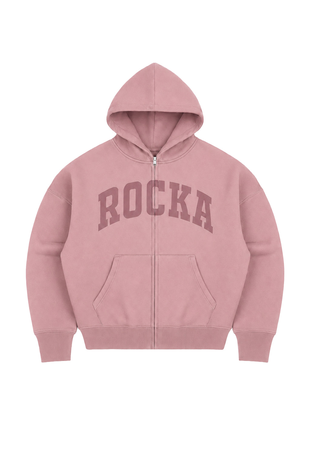 Dusk Pink Varsity Zip Hoodie