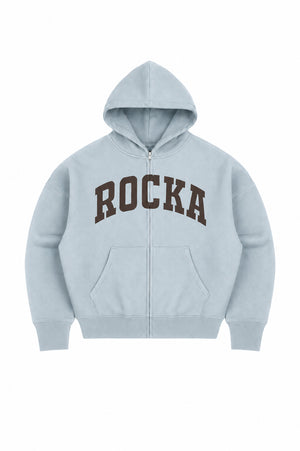 Dusk Blue Varsity Zip Hoodie