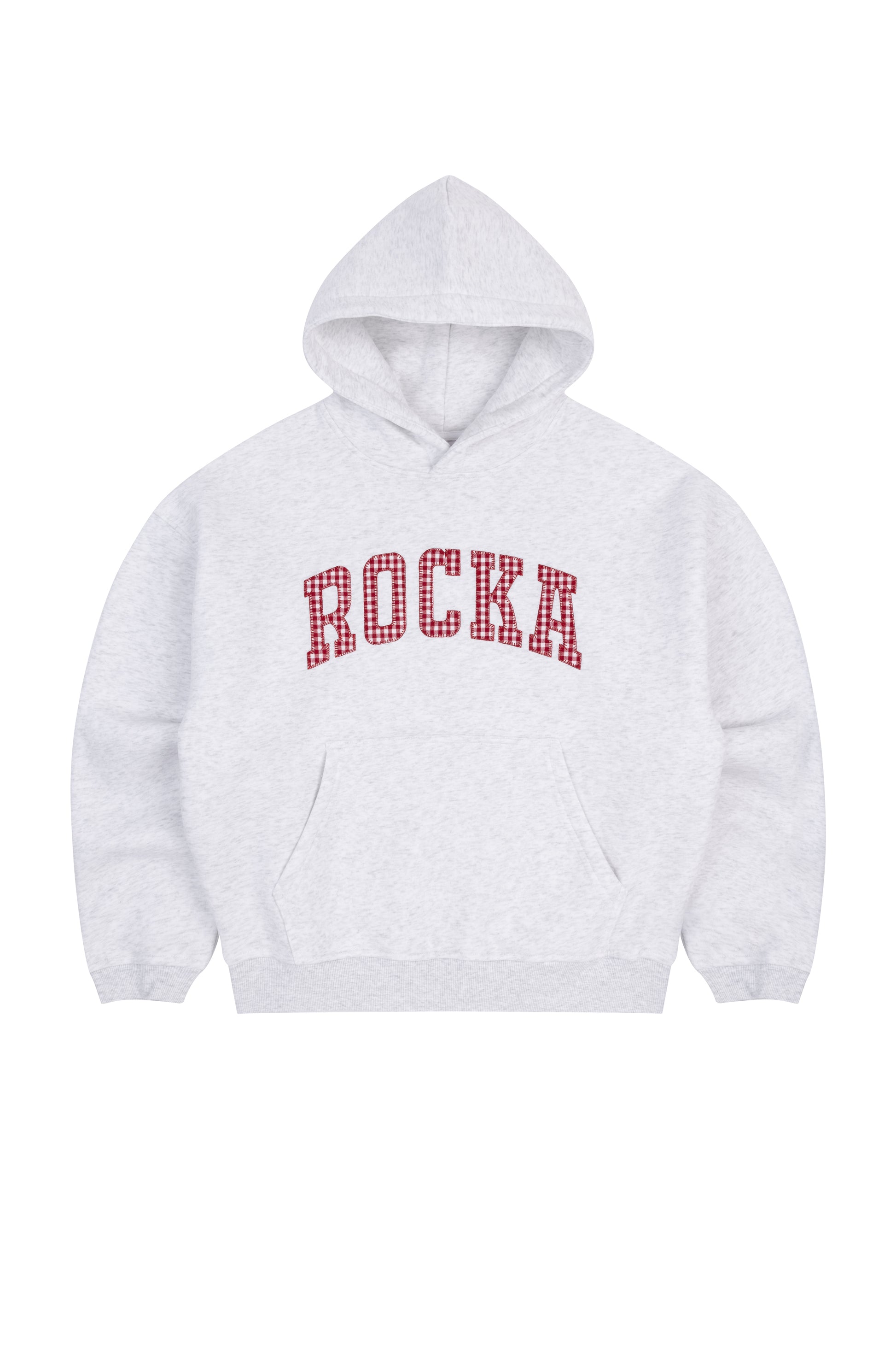 Grey Oversized Rocka Gingham Hoodie