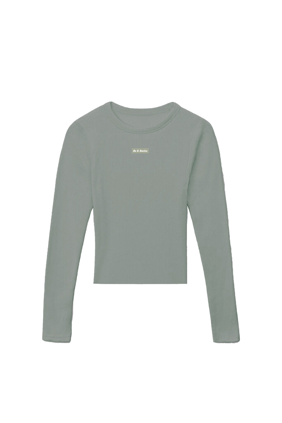 Sage Long Sleeve Ribbed Cotton Top