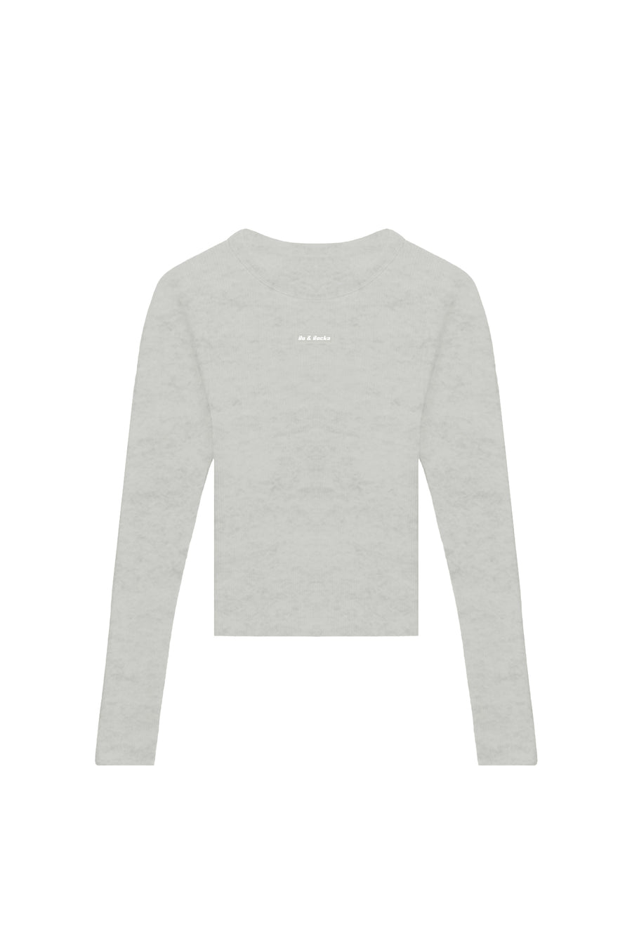 Marl Grey Long Sleeve Ribbed Top