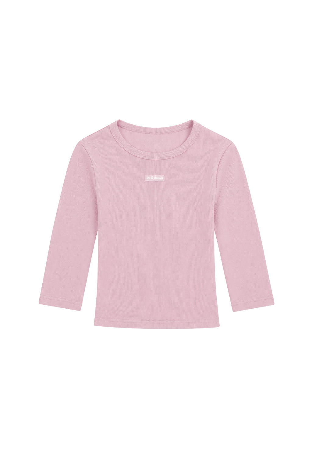 pink crop sleeve ribbed top