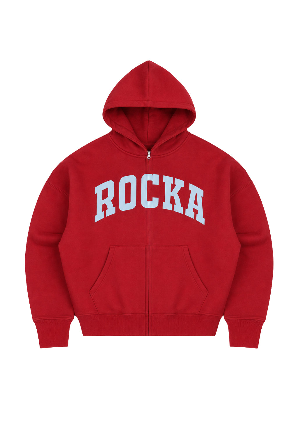 Cherry Red Varsity Zip Hoodie