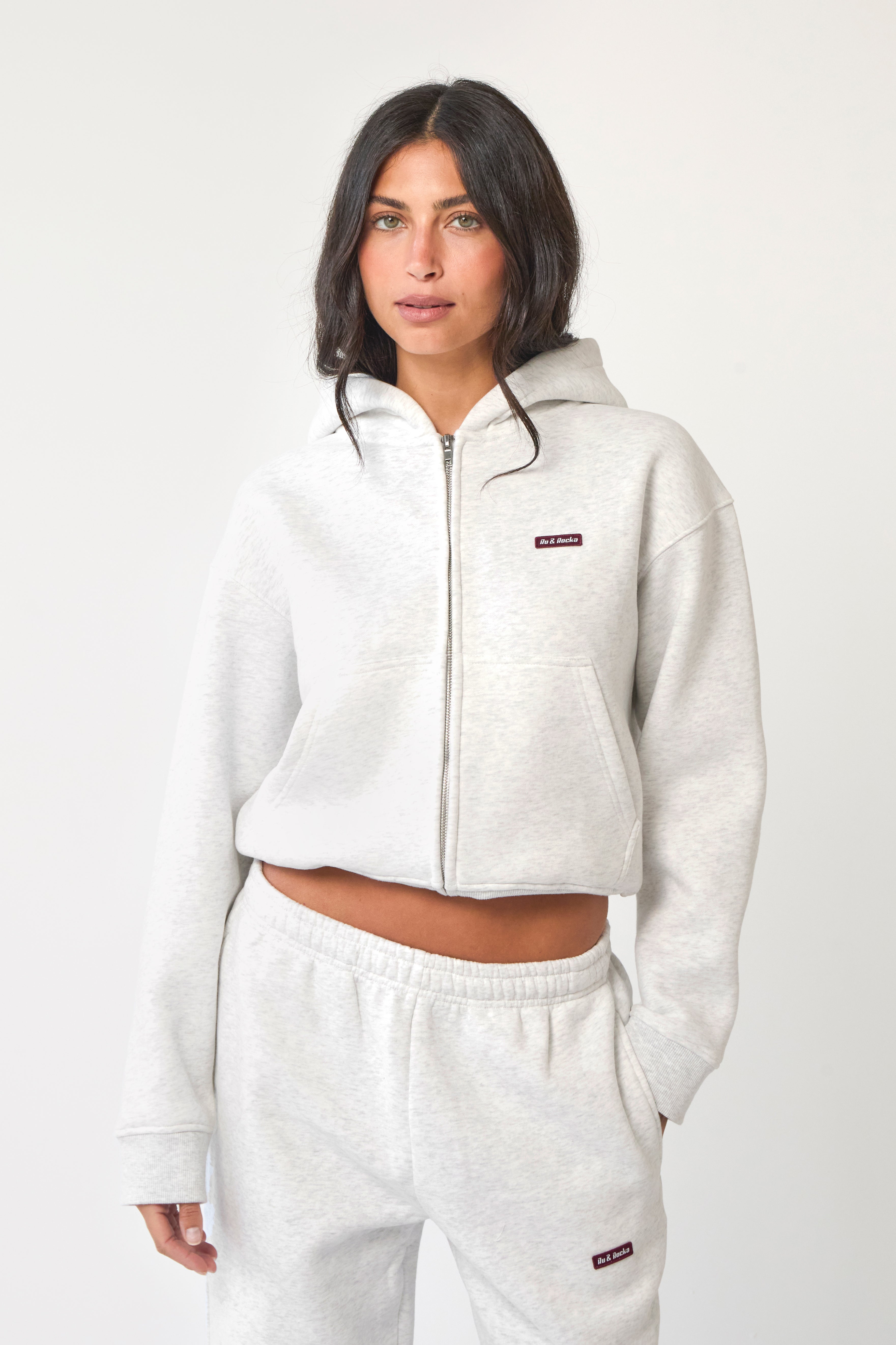 Grey Core Cropped Zip Hoodie – Ru and Rocka