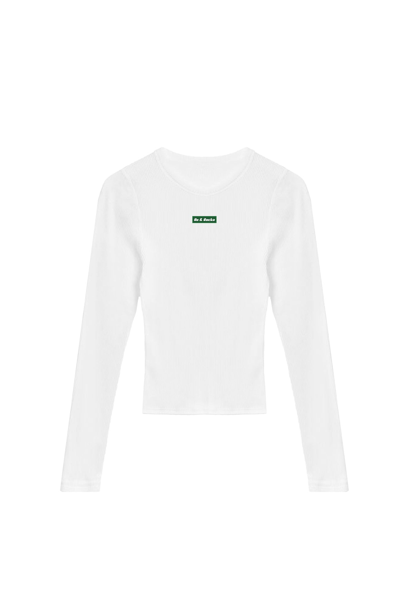 White Long Sleeve Ribbed Top